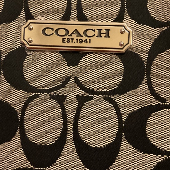 Coach Black and Cream Signature Tote - Picture 3 of 8